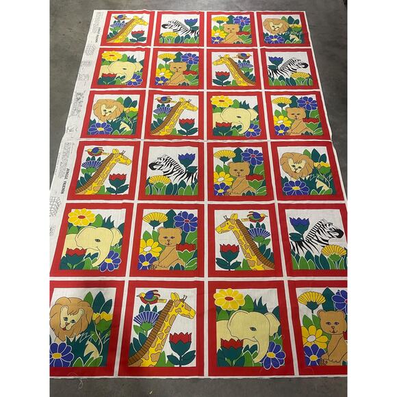Jungle Friends, Cute Animals, Fabric Panel, Springs Industries Inc, Sewing - Picture 1 of 4